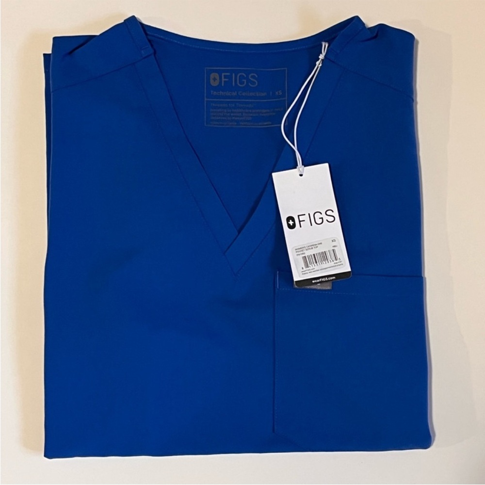 Figs Scrub Top Royal Blue